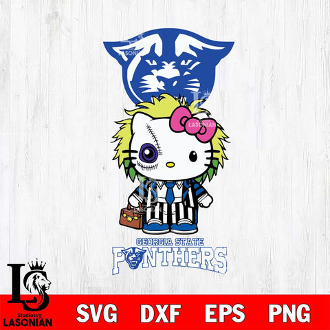 Georgia State Panthers Hello Kitty Horror 8 Svg Eps Dxf Png File, Digital Download
