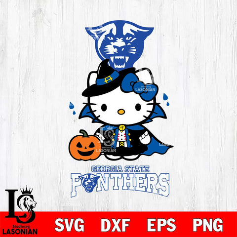 Georgia State Panthers Hello Kitty Horror 9 Svg Eps Dxf Png File, Digital Download