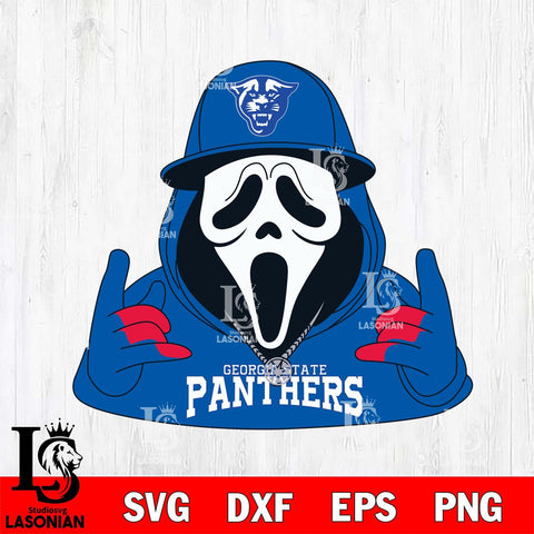 Georgia State Panthers Horror Character Ghostface Sport Svg Eps Dxf Png File, NCAA svg, Digital Download, Instant Download