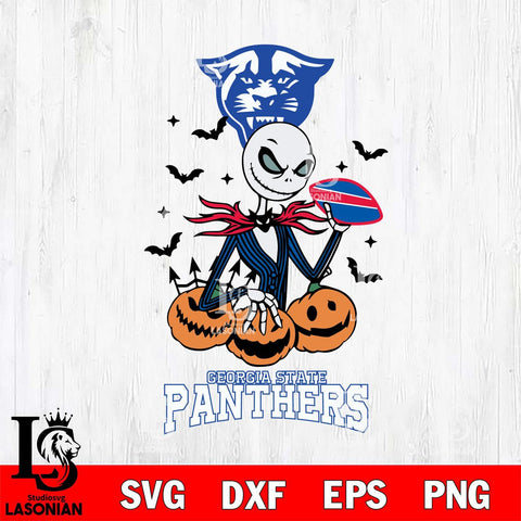 Georgia State Panthers Jack Skellington 2 halloween Svg Eps Dxf Png File, NCAA svg, Digital Download, Instant Download