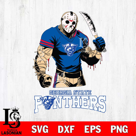 Georgia State Panthers Jason Voorhees Svg Eps Dxf Png File, Digital Download