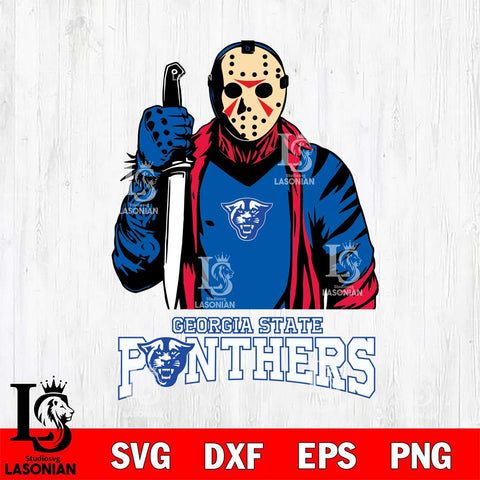 Georgia State Panthers Jason Voorhees 6 Svg Eps Dxf Png File, Digital Download