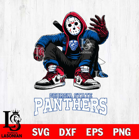 Georgia State Panthers Jason Voorhees Halloween SVG Svg Eps Dxf Png File, Digital Download, Instant Download