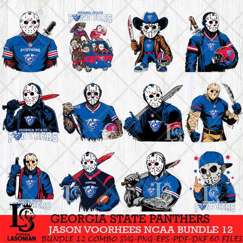 Georgia State Panthers Jason Voorhees Horror Bundle 12 SVG Eps Dxf Png File, bundle NCAA svg, Digital Download, Instant Download