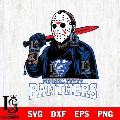 Georgia State Panthers Jason Voorhees Horror Halloween Svg Eps Dxf Png File, NCAA svg, Digital Download, Instant Download