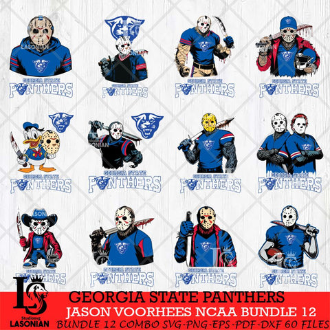 Georgia State Panthers Jason Voorhees NCAA Bundle 12 SVG Svg Eps Dxf Png File, Digital Download