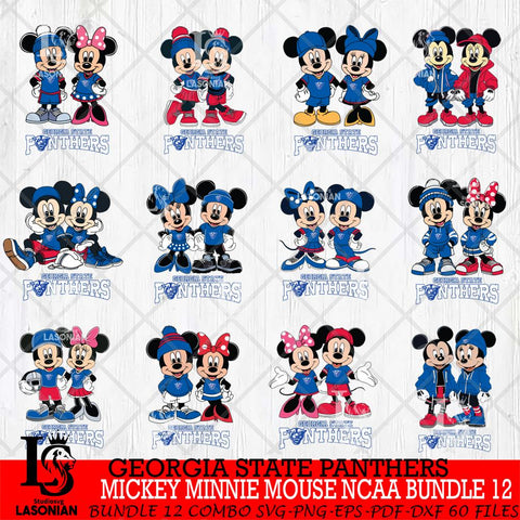 Georgia State Panthers Mickey Minnie Mouse NCAA Bundle 12 Svg Eps Dxf Png File, Bundle NCAA svg , File Cut , Digital Download , Instant Download, Cut Svg Files