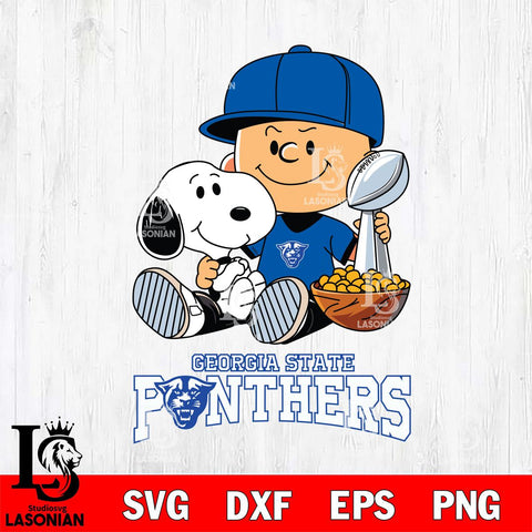 Georgia State Panthers Peanuts Snoopy Champion football SVG DXF EPS PNG FILE,Snoopy File Cut, NCAA Digital Download,Instant Download,Christmas Silhouette