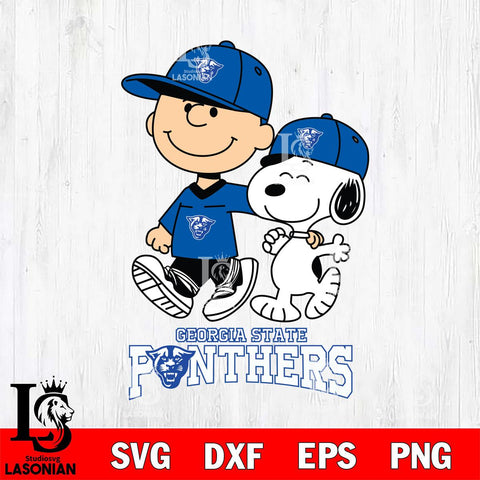 Georgia State Panthers Peanuts Snoopy Friends SVG DXF EPS PNG FILE,Snoopy File Cut, NCAA Digital Download,Instant Download,Christmas Silhouette