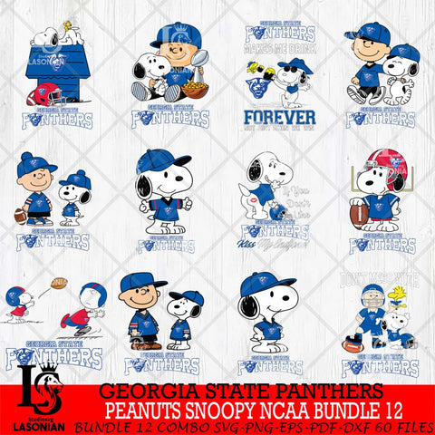 Georgia State Panthers Peanuts Snoopy Player NCAA Bundle 12 SVG DXF EPS PNG FILE,Snoopy File Cut, bundle NCAA Digital Download,Instant Download, Silhouette