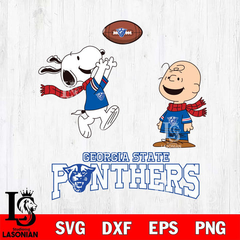 Georgia State Panthers Snoopy & Charlie Brown Football Cricut,Christmas SVG DXF EPS PNG FILE, NCAA Digital Download,Instant Download, Silhouette