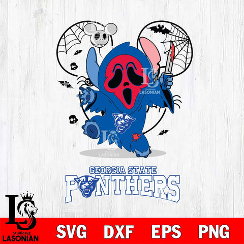 Georgia State Panthers Stitch Ghost Face Halloween 2 Svg Eps Dxf Png File, Digital Download, Instant Download