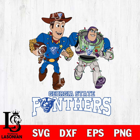 Georgia State Panthers Woody & Buzz Lightyear Football Cricut,Christmas SVG DXF EPS PNG FILE, NCAA Digital Download,Instant Download, Silhouette