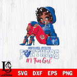 Georgia State Panthers #1 beauty Black Fan Girl, Svg Eps Dxf Png File, Digital Download