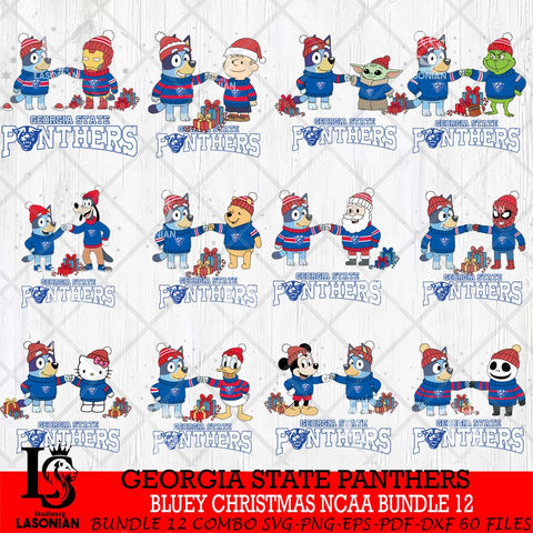 Georgia State Panthers  Bluey friends christmas NCAA Bundle File Cut,Bundle NCAA SVG DXF EPS PNG FILE, Digital Download,Instant Download, Silhouette