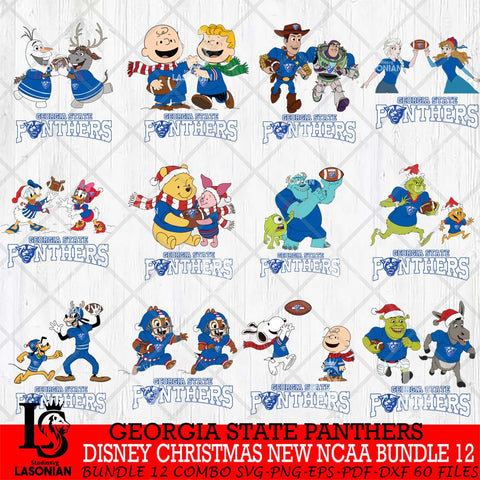 Georgia State Panthers  Disney Christmas New NCAA Bundle 12 Cricut,Christmas SVG DXF EPS PNG FILE, BUNDLE NCAA Digital Download,Instant Download, Silhouette