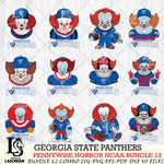 Georgia State Panthers  Pennywise Horror NCAA Bundle 12 SVG Svg Eps Dxf Png File, Digital Download