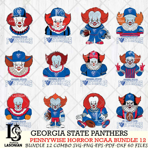 Georgia State Panthers  Pennywise Horror NCAA Bundle 12 SVG Svg Eps Dxf Png File, Digital Download