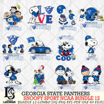 Georgia State Panthers  Snoopy NCAA Bundle 12 SVG Svg Eps Dxf Png File, Digital Download