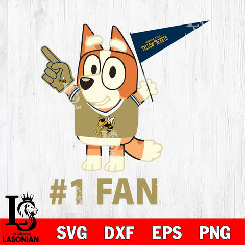 Georgia Tech Yellow Jackets Bingo 1# Fan Svg Eps Dxf Png File,NCAA Svg Files,Bluey svg ,Digital Download ,Instant Download, Cricut File