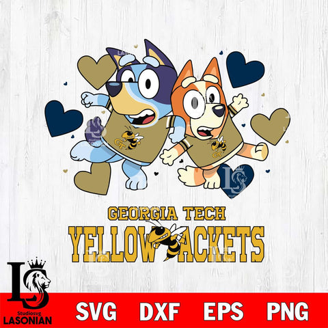 Georgia Tech Yellow Jackets Bluey & Bingo 10 Svg Eps Dxf Png File, NCAA svg, Digital Download, Instant Download