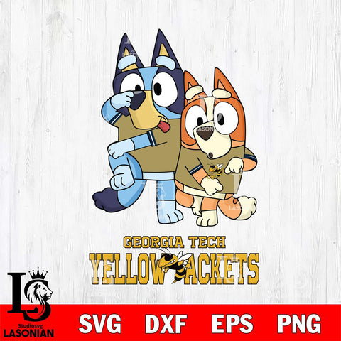 Georgia Tech Yellow Jackets Bluey & Bingo Svg Eps Dxf Png File, NCAA svg, Digital Download, Instant Download