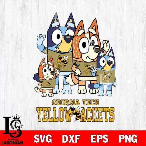 Georgia Tech Yellow Jackets Bluey & Bingo 7 Svg Eps Dxf Png File, NCAA svg, Digital Download, Instant Download