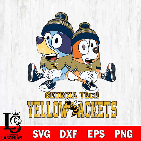 Georgia Tech Yellow Jackets Bluey & Bingo 8 Svg Eps Dxf Png File, NCAA svg, Digital Download, Instant Download