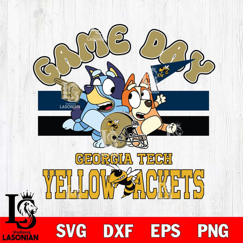 Georgia Tech Yellow Jackets Bluey & Bingo 9 Svg Eps Dxf Png File, NCAA svg, Digital Download, Instant Download