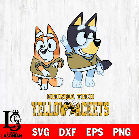 Georgia Tech Yellow Jackets Bluey Chilli Mode Dance Svg Eps Dxf Png File, Digital Download, Instant Download