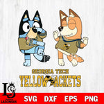 Georgia Tech Yellow Jackets Bluey Chilli Sport Svg Eps Dxf Png File, Digital Download, Instant Download