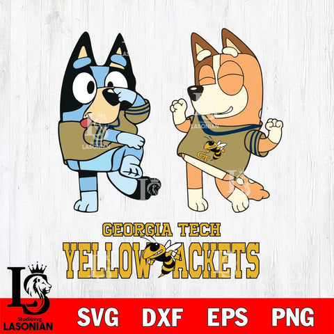 Georgia Tech Yellow Jackets Bluey Chilli Sport Svg Eps Dxf Png File, Digital Download, Instant Download
