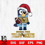 Georgia Tech Yellow Jackets Bluey Christmas Svg Eps Dxf Png File, Digital Download