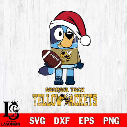 Georgia Tech Yellow Jackets Bluey Christmas Svg Eps Dxf Png File, Digital Download
