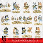 Georgia Tech Yellow Jackets Bluey Dace Mode NCAA Bundle 12 SVG Eps Dxf Png File, Digital Download, Instant Download