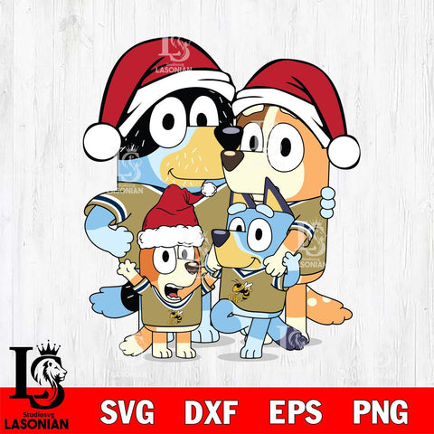 Georgia Tech Yellow Jackets Bluey Family Christmas Svg Eps Dxf Png File, Digital Download, Instant Download