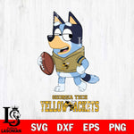 Georgia Tech Yellow Jackets Bluey Football Sport Svg Eps Dxf Png File, Digital Download ,Instant Download, Cricut File