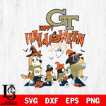 Georgia Tech Yellow Jackets Bluey Halloween Family Svg Eps Dxf Png File, Digital Download, Instant Download