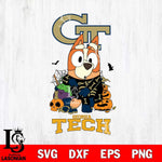 Georgia Tech Yellow Jackets Bluey Halloween NCAA Svg Eps Dxf Png File, Digital Download, Instant Download