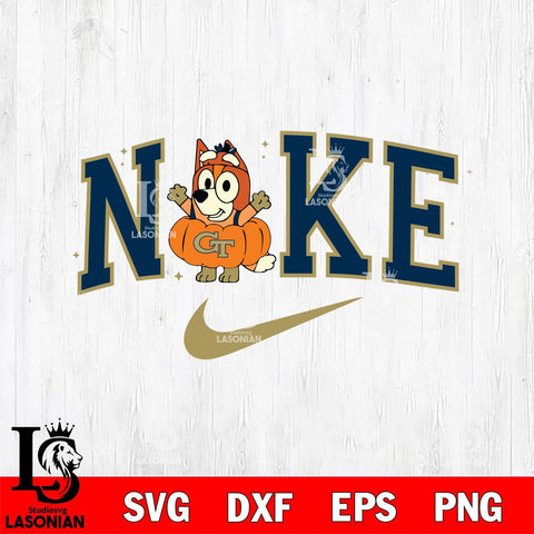 Georgia Tech Yellow Jackets Bluey Halloween Nike NCAA Svg Eps Dxf Png File, Digital Download, Instant Download