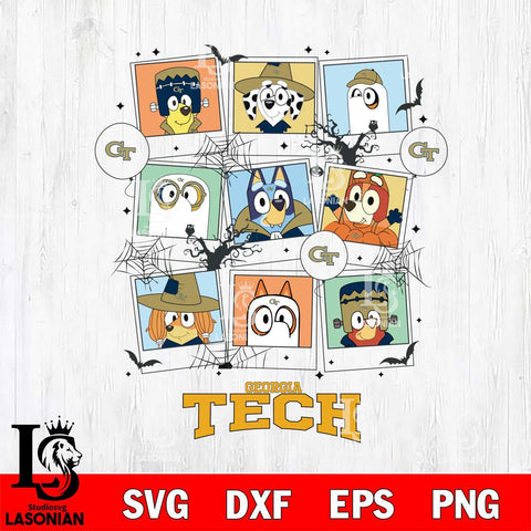 Georgia Tech Yellow Jackets Bluey Halloween Sport Svg Eps Dxf Png File, Digital Download, Instant Download