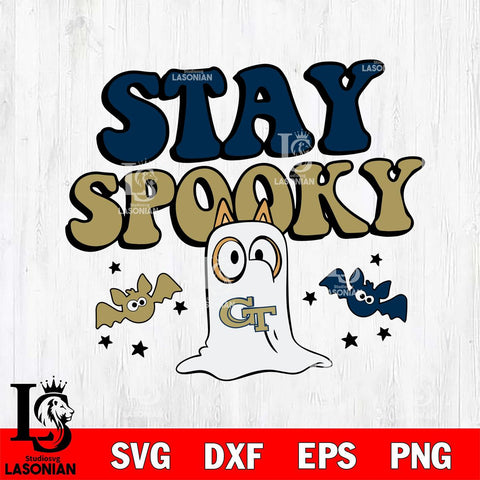 Georgia Tech Yellow Jackets Bluey Halloween Stay Spooky Svg Eps Dxf Png File, Digital Download, Instant Download