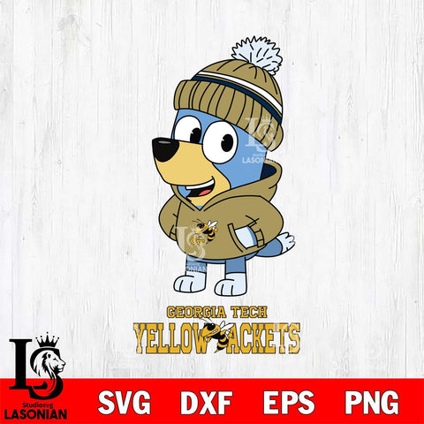 Georgia Tech Yellow Jackets Bluey Hoodie Sport Svg Eps Dxf Png File, Digital Download ,Instant Download, Cricut File