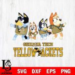 Georgia Tech Yellow Jackets Bluey Mode Dance Squats Svg Eps Dxf Png File, Digital Download, Instant Download
