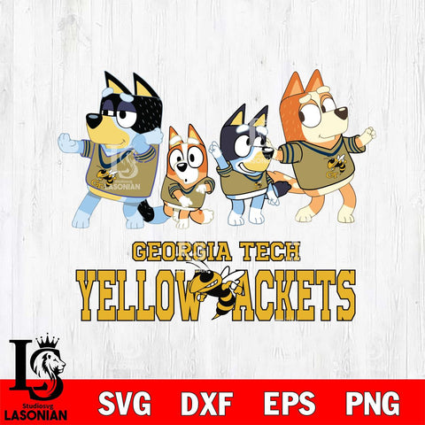 Georgia Tech Yellow Jackets Bluey Mode Dance Squats Svg Eps Dxf Png File, Digital Download, Instant Download