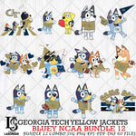 Georgia Tech Yellow Jackets Bluey NCAA Bundle 12 Svg Eps Dxf Png File, Digital Download, Instant Download