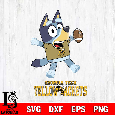 Georgia Tech Yellow Jackets Bluey Sport Football Svg Eps Dxf Png File,NCAA Svg Files,Bluey svg ,Digital Download ,Instant Download, Cricut File