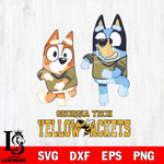 Georgia Tech Yellow Jackets Bluey with Chilli Dance Svg Eps Dxf Png File, Digital Download, Instant Download