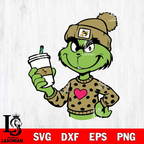 Georgia Tech Yellow Jackets Boujee Grinch 11 Svg Eps Dxf Png File, Digital Download, Instant Download
