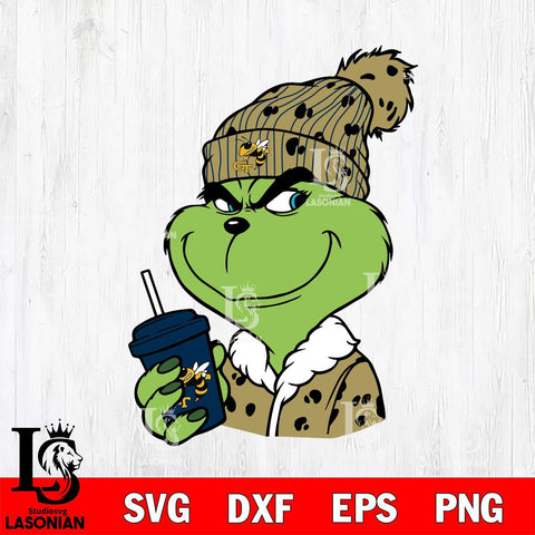 Georgia Tech Yellow Jackets Boujee Grinch 3 Svg Eps Dxf Png File, Digital Download, Instant Download